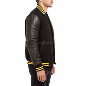 custom premium wool varsity <b>jacket</b> for <b>men</b> windproof stand collar personalized embroidered letterman <b>jacket</b> - Product Image 2