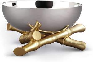 Bambou Bamboo Inspired Decorative Bowl decorative accent or <b>tabletop</b> centerpiece - Product Image 2