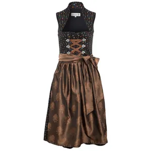 Sem mangas Beer Fest Dirndls Alemão Oktoberfest Mais Recente Estilo Elegante Dirndls Bávaro Plus Size Mulheres Dirndl Vestido