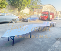 Table ronde pliante en PVC pour enfants, avec plateau en bois stratifié, idéale pour les banquets, mariages et événements
