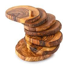 Posavasos de Madera Hechos a Mano, Posavasos de Madera con Acabado Natural para Decoración del Hogar y Bodas - Product Image 6