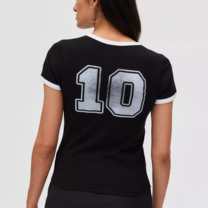 Soccer Stripe Ringer Tee Chemise d'entraînement personnalisable T-shirt de football Personnalisé Nouveau design Maillot vierge de haute qualité Vente en gros - Product Image 2