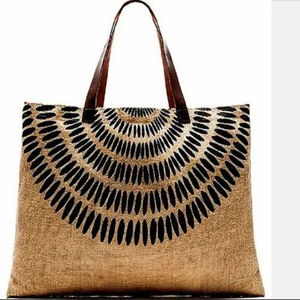 High quality Customized Logo Jute Beach <b>Bag</b> Cotton Canvas <b>Bag</b> Custom Item Style Pattern Letter <b>Promotion</b> ENG - Product Image 5