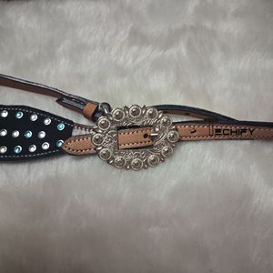 Premium Durable Tooled Leather Western Horse Headstall Logotipo personalizado Decoración de cristal Mejor precio Producto de equitación ecuestre - Product Image 3