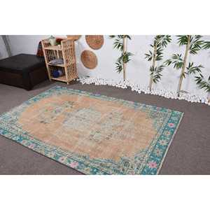 Alfombra de 4,8x7,3 pies, Alfombra Turca Vintage, Alfombra de Lana Azul - Product Image 4