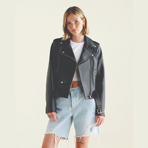 Chaqueta Casual de Cuero Genuino de Alta Calidad para Mujer, Transpirable, con Cierre, Estilo Moderno, Decoración Bordada, Forro de Algodón para Invierno - Product Image 1