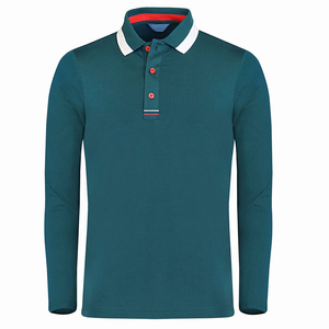 Polo de algodón y poliéster para hombre adulto, Jersey de manga larga de color vuelto, camisetas polo ajustadas - Product Image 6
