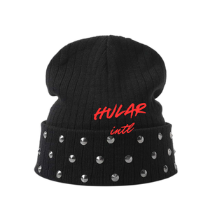 Gorro con puños de punto acrílico Unisex bordado con logotipo personalizado gorro cálido de invierno gorros de punto gorro - Product Image 6