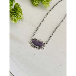 Southwest Vintage Style 14k Gold <b>Rose</b> Gold Necklace Wampun Shell & Diamond with Bezel Setting Rhodium Plated Floral Pattern - Product Image 3