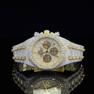 Reloj de Pulsera Cronógrafo Automático para Hombre, con Diamantes Cultivados en Laboratorio, Acero Inoxidable, Estilo Hip Hop, Movimiento Japonés, Fecha - Product Image 4