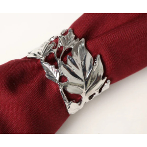 Anneaux de serviette en feuille d'argent créatifs décor de Table accessoire de salle à manger en métal de haute qualité pour les fêtes et la maison porte-serviettes de table - Product Image 1