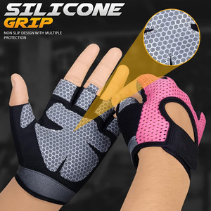Guantes de Gimnasio Profesionales Unisex para Levantamiento de Pesas, Guantes de Entrenamiento de Cuero con Medio Dedo, con Agarre Extra y Protección para la Palma - Product Image 5