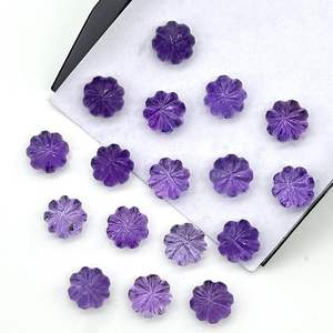 Perles en améthyste violette naturelle en forme de citrouille, perles de pierres précieuses en melon sculptées à la main, 6x8 MM - Product Image 1