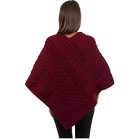 Poncho tricoté 100 % pur, doux, chaud et épais pour femme, col en V uni, décontracté, respirant, anti-plis, nouvelle collection, pull élégant