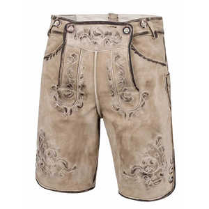 Short Lederhosen bavarois OEM pour hommes en cuir ciré léger Oktoberfest tenue traditionnelle allemande au prix de gros - Product Image 6
