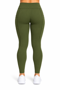 <b>Women's</b> High Waist Yoga <b>Leggings</b> Full Length Solid <b>Green</b> Stretch Pants Seamless Design <b>For</b> Workout Fitness Gym <b>leggings</b> <b>women</b> - Product Image 2