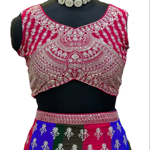 Dernière Ethnique Georgette Lehenga Soie Rayonne Contraste Dupatta pour Femme Design Exclusif pour les Mariées Occasions Spéciales Indiennes - Product Image 1