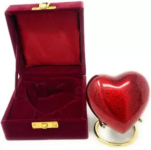 Mini urnes de crémation miniatures en métal avec cœur rouge élégant de qualité supérieure - Product Image 5