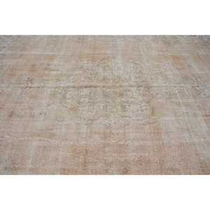 พรมวินเทจขนาด 8.9x12.3 ฟุต พรมตุรกีขนาดใหญ่ พรมลายดอกไม้สีเบจเทา - Product Image 4