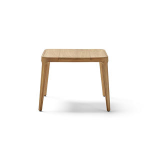 โต๊ะรับประทานอาหารทรงสี่เหลี่ยม ทำจากโครงไม้สักแท้ พร้อมสีไม้ธรรมชาติ สำหรับใช้ภายในและภายนอกอาคาร - Product Image 6