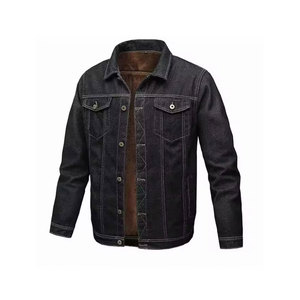 Men Winter 100% Cotton Eco-Friendly Breathable Quick Dry Jeans Jacket Casual Long Sleeve <b>Covered</b> <b>Button</b> Front Streetwear Fashion - Product Image 1