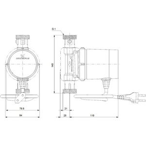 Pompe de circulation de toit Grundfos Comfort 15-14 BX - Product Image 3