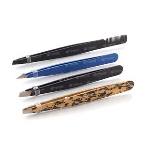 Pince à épiler de couleur noire en titane en acier inoxydable allemand pince à épiler outils de beauté durables pince à épiler à sourcils - Product Image 2