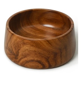 Cuenco de madera de acacia natural al por mayor, Frutero de madera a granel de forma redondeada de buena calidad para servir comida. - Product Image 1