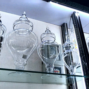 LHP068 En Vrac petite QUANTITÉ MINIMALE DE COMMANDE de bonbons clair bocal en <span class=keywords><strong>verre</strong></span> pour la décoration de noël - Product Image 1