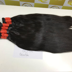 Cabello virgen negro de lujo con ondas naturales de 45 cm con calidad súper Doble - Product Image 1