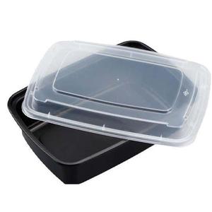 Contenitore per Alimenti in Plastica PP Classico Rettangolare da 16oz, Impilabile, Usa e Getta, Adatto al Microonde, con Coperchi in Plastica - Product Image 1