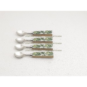 Vente chaude Résine Poignée En Acier Inoxydable Couverts Ensemble Couteau Servir Fourchette Cuillère Portable 24pcs Vaisselle Vaisselle Ensemble - Product Image 3