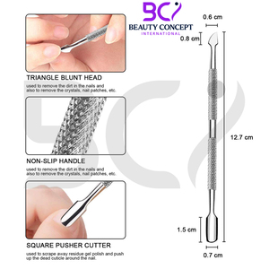 Empujadores de cutículas de uñas de acero inoxidable de primera calidad, duraderos, ligeros, 2025, 2 uds., nuevo último diseño - Product Image 3