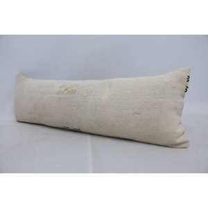 Beige Chinoiserie bordado 12x36 pulgadas almohada de lana Toile acento Vintage Floral hojas cuadradas patrón copetudo para sofá ropa de cama - Product Image 4