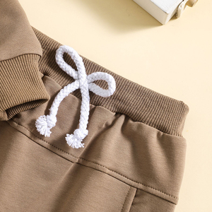 Chándales de moda para niños Logotipo personalizado Liso 100% Algodón Niño Niña Unisex Jersey Jogger Conjuntos Infant Toddler Sweatsuits Conjuntos - Product Image 3