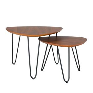 <b>Walnut</b> black classic wood steel <b>coffee</b> <b>table</b> for kitchenware office home restaurant living room garden decoration made in india - Product Image 1