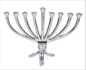 需要高い新デザイン手作りソリッドシャイニーサテン9アームメノラキャンドルスティックホルダー最高ハヌカ金属キャンドルホルダーキャンドルジャー - Product Image 5