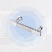 Poignée de porte de douche carrée en acier inoxydable Hydrorelax pour boîtiers en verre sans cadre