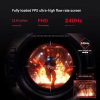 Moniteur de jeu de bureau AOC-24G11ZE 23,8 pouces FHD 240Hz HDR, 0,3 ms GTG, IPS, 99% sRGB, 300 cd/m², AMD FreeSync, LCD, 1 an de garantie