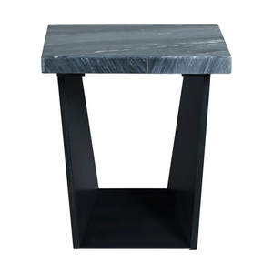 Lineage Corporation Antoya Table d'appoint en bois massif de style contemporain pour dessus en béton armé de verre moulé pour le salon - Product Image 6