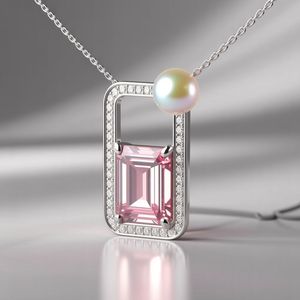 VVS White Round Lab Grown Diamond 925 Silver Plated Pendant Cuban Link <b>Chain</b> Necklace Hip Hop <b>Iced</b> Gift Women - Product Image 2