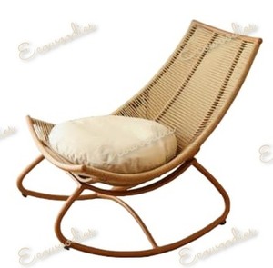 Chaise à bascule naturelle antique pour personnes âgées dossier confortable fauteuil en osier bambou relaxant pour salon intérieur extérieur - Product Image 4