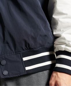 Chaqueta Deportiva Varsity de Lona Recubierta Personalizada de Poliéster/Algodón Negro con Apliques de Baloncesto y Logotipo Bordado para Hombre - Product Image 5