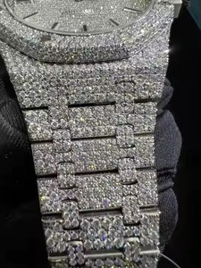 Reloj de Lujo con Diamantes Moissanite VVS de Dos Tonos, Esfera de Cristal Tallado, Mecanismo de Cuarzo Oculto, Acero Inoxidable, Edición Limitada - Product Image 3