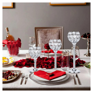 Vente en gros de bougeoirs de luxe pour mariage, candélabres à 5 bras en cristal doré centres de table pour banquets et événements - Product Image 5