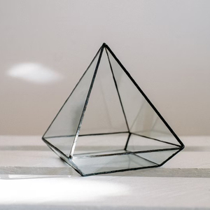 Attractive Product Clear <b>Glass</b> Black and Gold Finished Hanging Geometric Decorative <b>Terrarium</b> Custom Size Home Office Decoration - Product Image 2