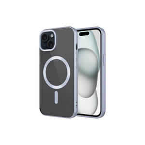 Étui de protection pour iPhone 15 Plus en silicone argenté, design mat de la série ATA Setro, compatible avec la recharge sans fil MagSafe - Product Image 1