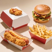 Ensemble d'emballages alimentaires personnalisés, imperméables et résistants à la graisse - Boîtes en papier pour hamburgers, poulet, frites, hot-dogs à emporter avec logo
