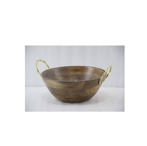 Bol en bois de haute qualité poignée en laiton et bol antique avec taille personnalisée prix bon marché et utilisation à la main - Product Image 1