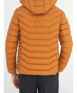 Vente en gros Manteau en duvet de canard léger avec capuche pour hommes Veste unie zippée chaude avec logo personnalisé Veste bouffante grande taille - Product Image 2